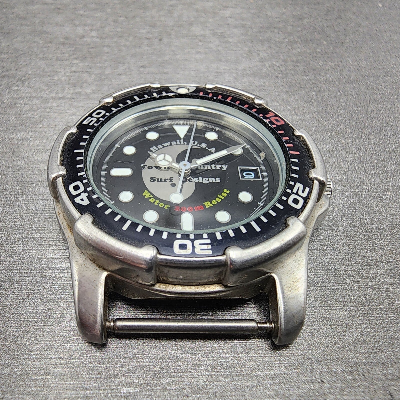 Orient Town & Country Surf Design Dive Watch Men 36mm Black Dial Silver NewBat112