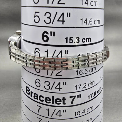 Bulova Watch Women 16mm Silver Dial Silver Tone Rectangle Vintage New Battery9