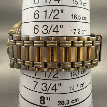 Bulova Watch Men 35mm White Dial Gold Tone Date Round Vintage New Batttery9