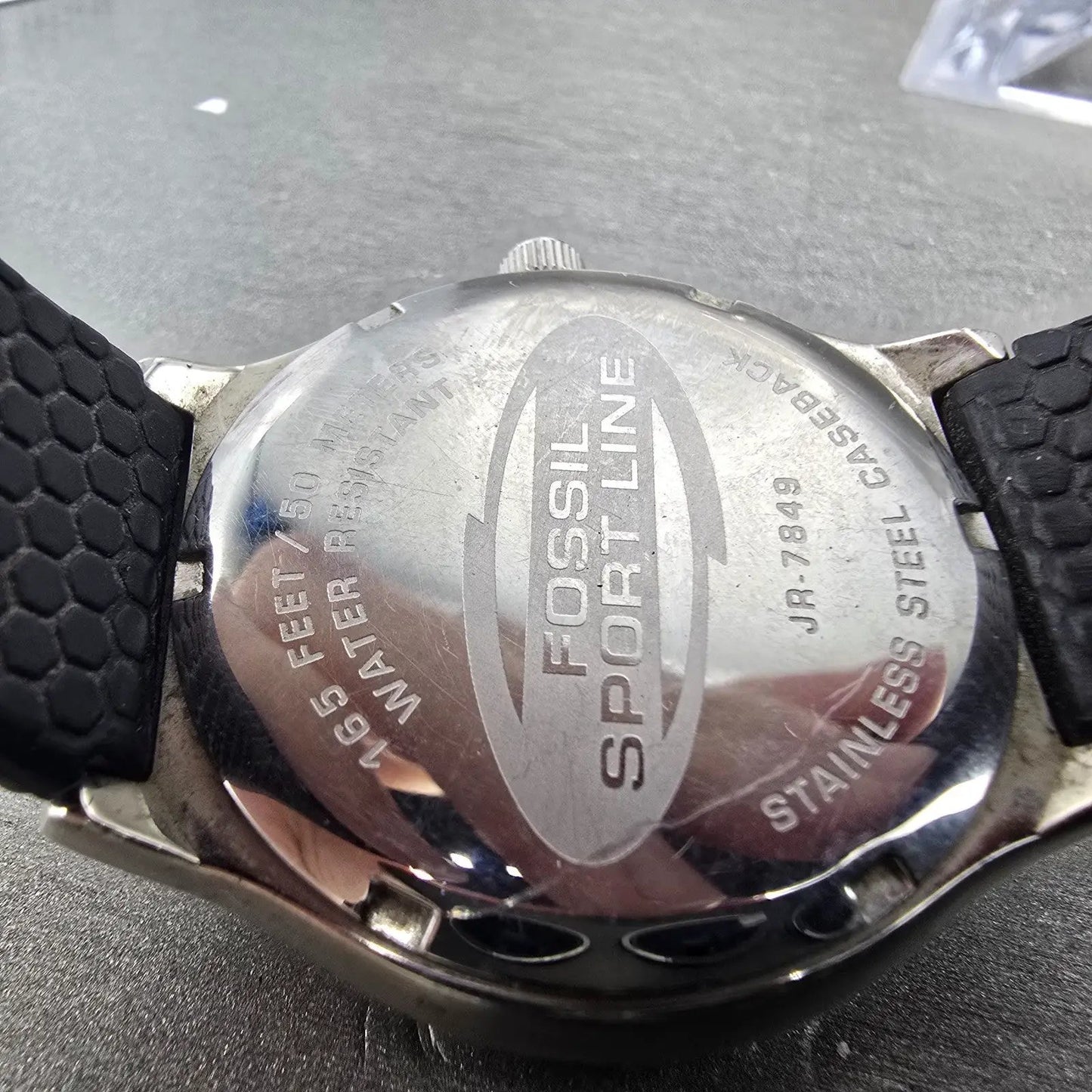 Fossil Big Tic Sport Line Watch Men 38mm Yellow Dial Silver Tone JR-7849 New Bat9