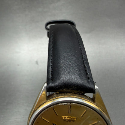 Seiko Watch Men 35mm Champagne Dial Gold Tone Daydate Round 7N43-7A59 NewBattery4