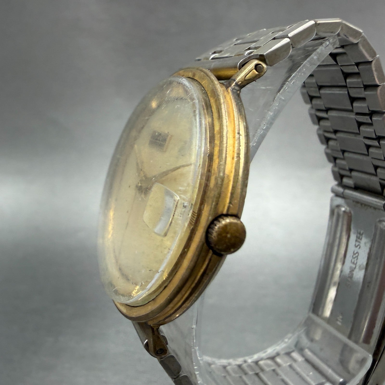 Vulcain Centenary Watch Men 36mm Gold Dial Gold Tone Date Round Automatic READ!!2