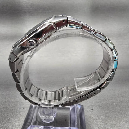 Seiko Pulsar Watch Men 38mm Blue Dial Silver Tone Date Round VX42-V051 New Batt6