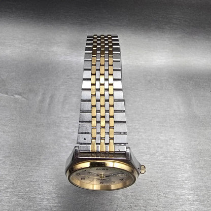Seiko Alba Watch Men 35mm Silver Dial Two Tone Daydate 7N43-K001 New Battery4