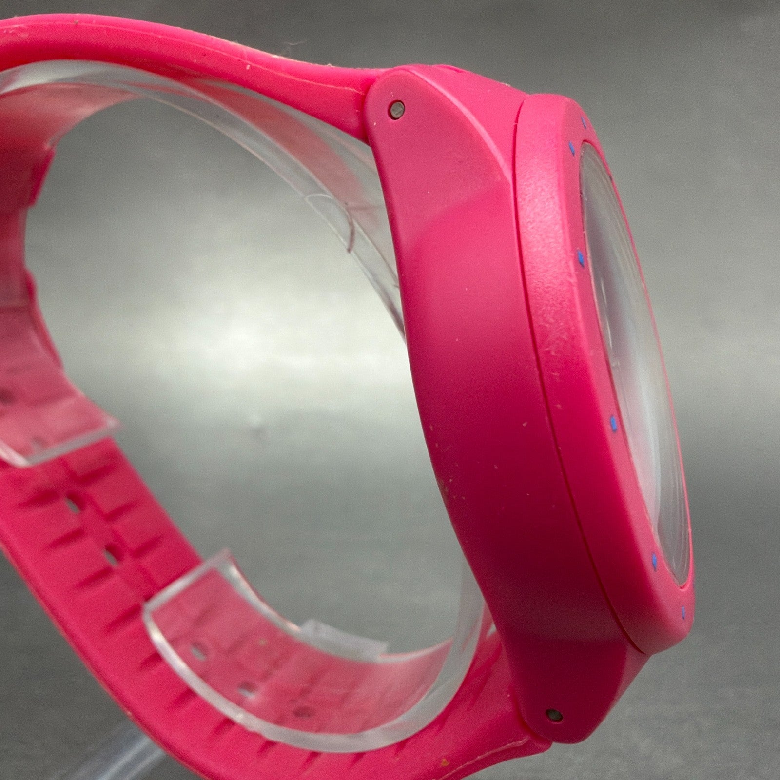 Swatch Chrono Pink Frame Watch Men 42mm Pink Dial Pink Tone Date Round New Batt4