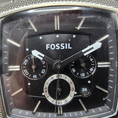 Fossil Chronograph Watch Men 44mm Black Dial Black tone Date FS-4719 New Battery1