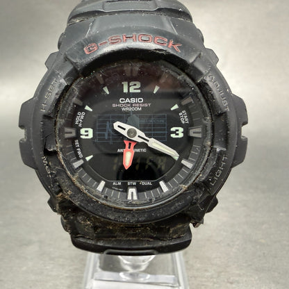 Casio G-Shock G-100Watch Men 48mm Analog Digital Black Tone Round READ! New Batt0