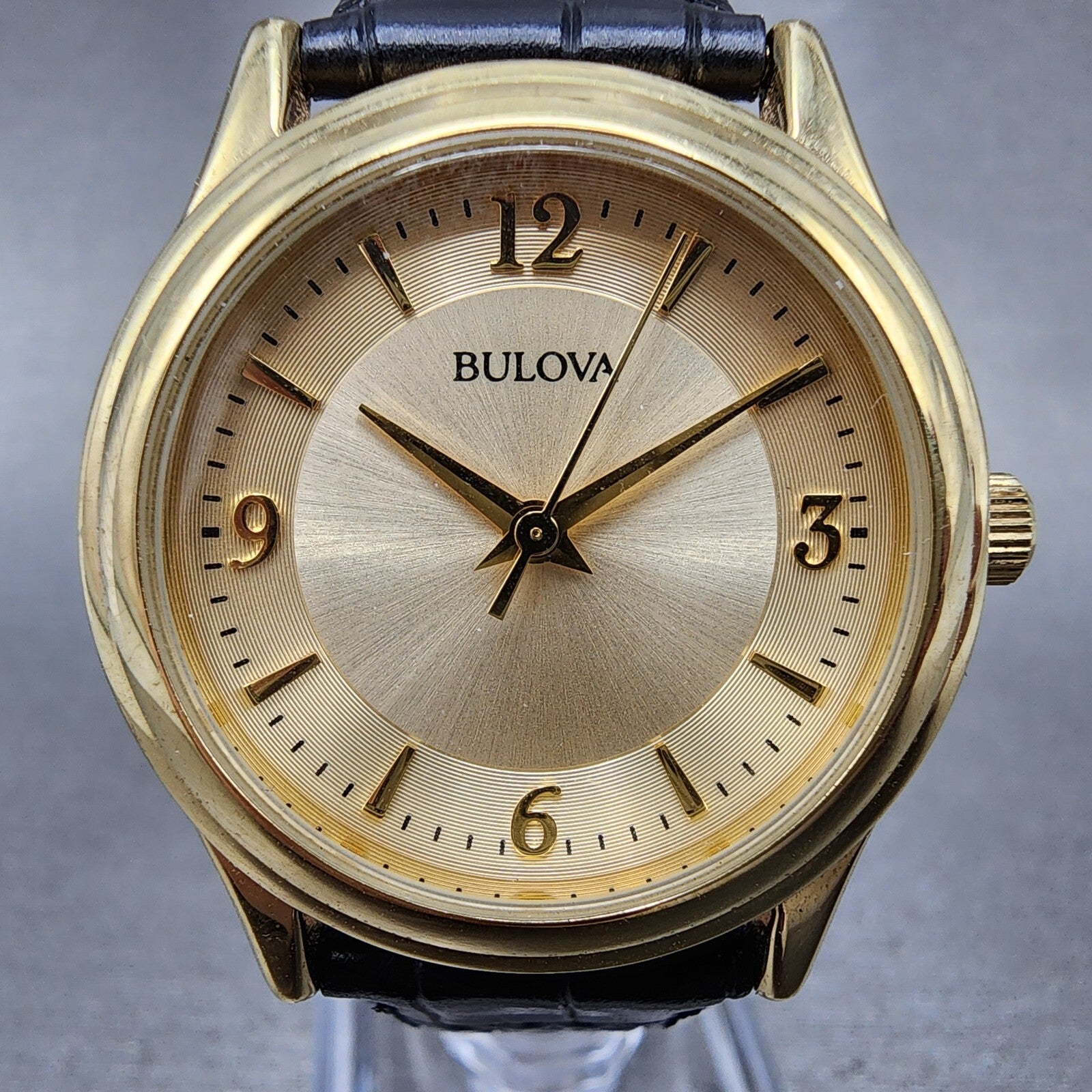 Bulova Watch Women 30mm Champagne Dial Gold Tone 97V25 New Battery1