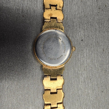 Bulova Watch Women 21mm White Dial Gold Tone Round 97L88 New Battery10