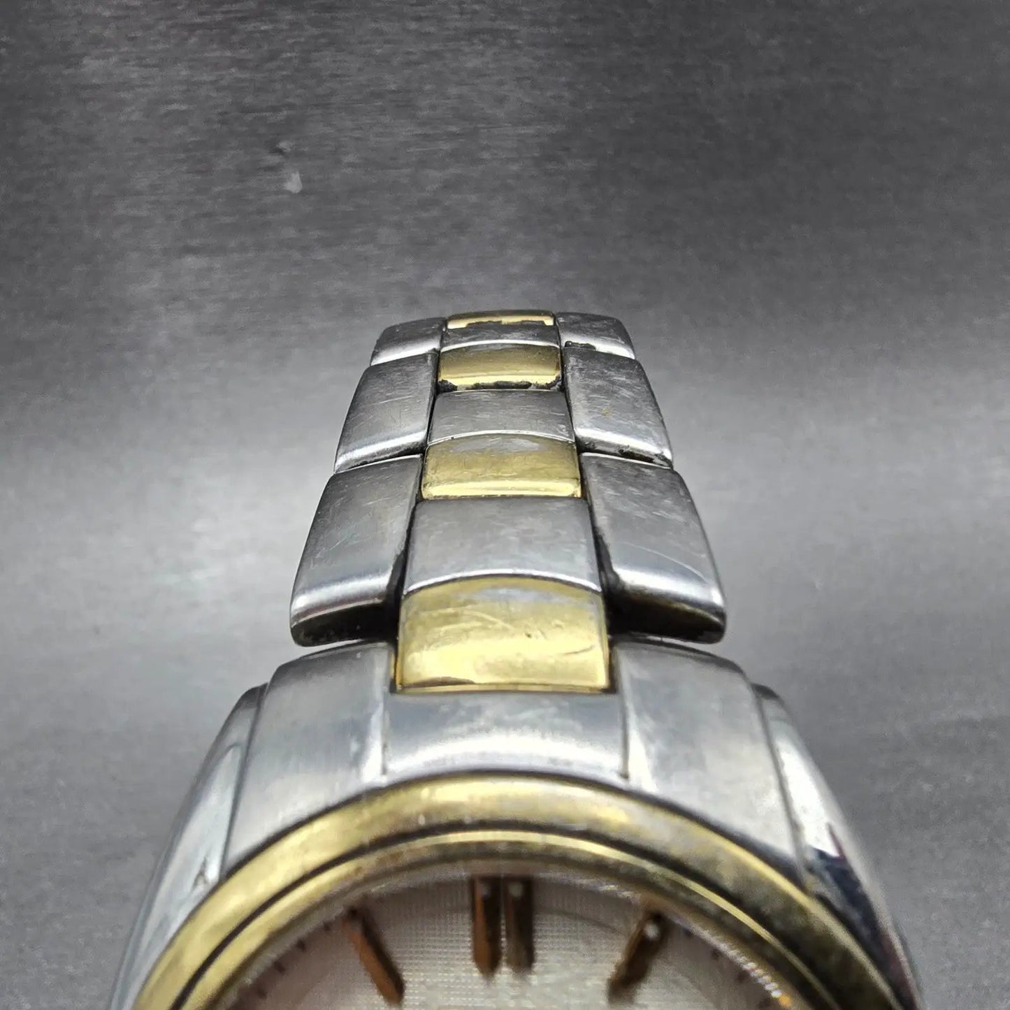 Citizen Eco-Drive Watch Men 39mm White Dial Two Tone Date F810-S005353 Runs4