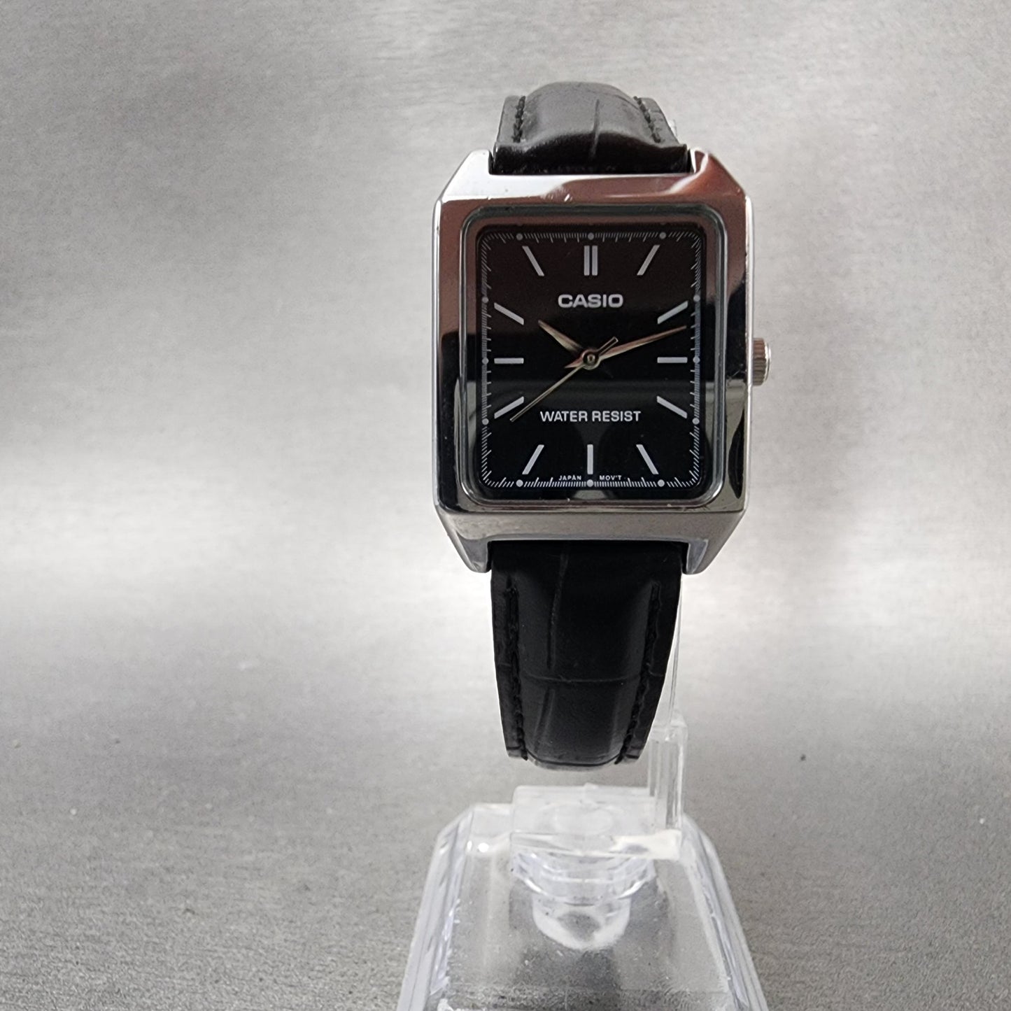 Casio Tank Watch Women 22mm Black Dial Silver Tone Rectangle LTPV007 NewBattery5