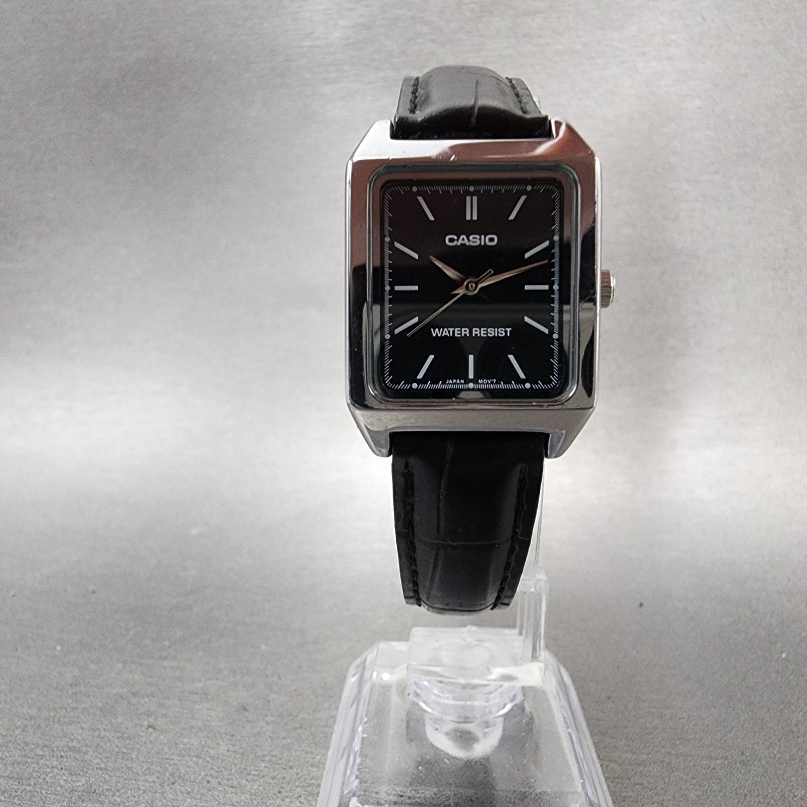 Casio Tank Watch Women 22mm Black Dial Silver Tone Rectangle LTPV007 NewBattery5