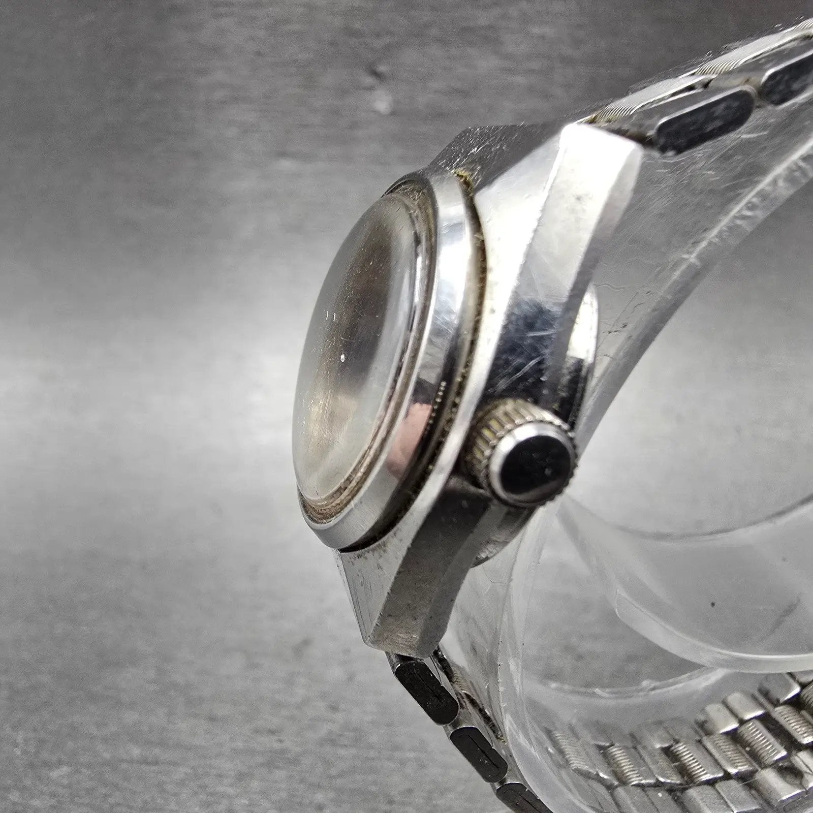 Seiko Automatic Watch Women 24mm Purple Dial Silver Tone Date 2205-0679 Runs VTG3