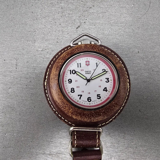 Victorinox Swiss Army Pocket Watch Men 48mm White Dial Silver Tone Round New Bat0