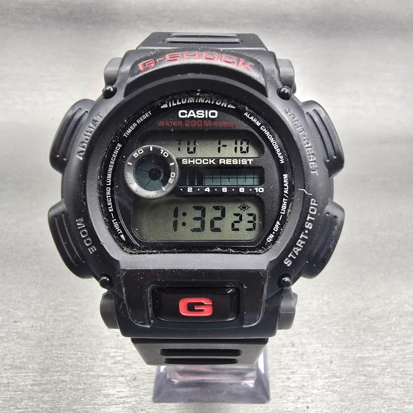 Casio G-Shock DW-9000 Watch Men 47mm Black Dial Black Tone Alarm Chrono New Batt0