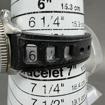 Seiko SQ Dive Watch Women 34mm Black Dial Steel Date Round 2625-0019 PARTS11