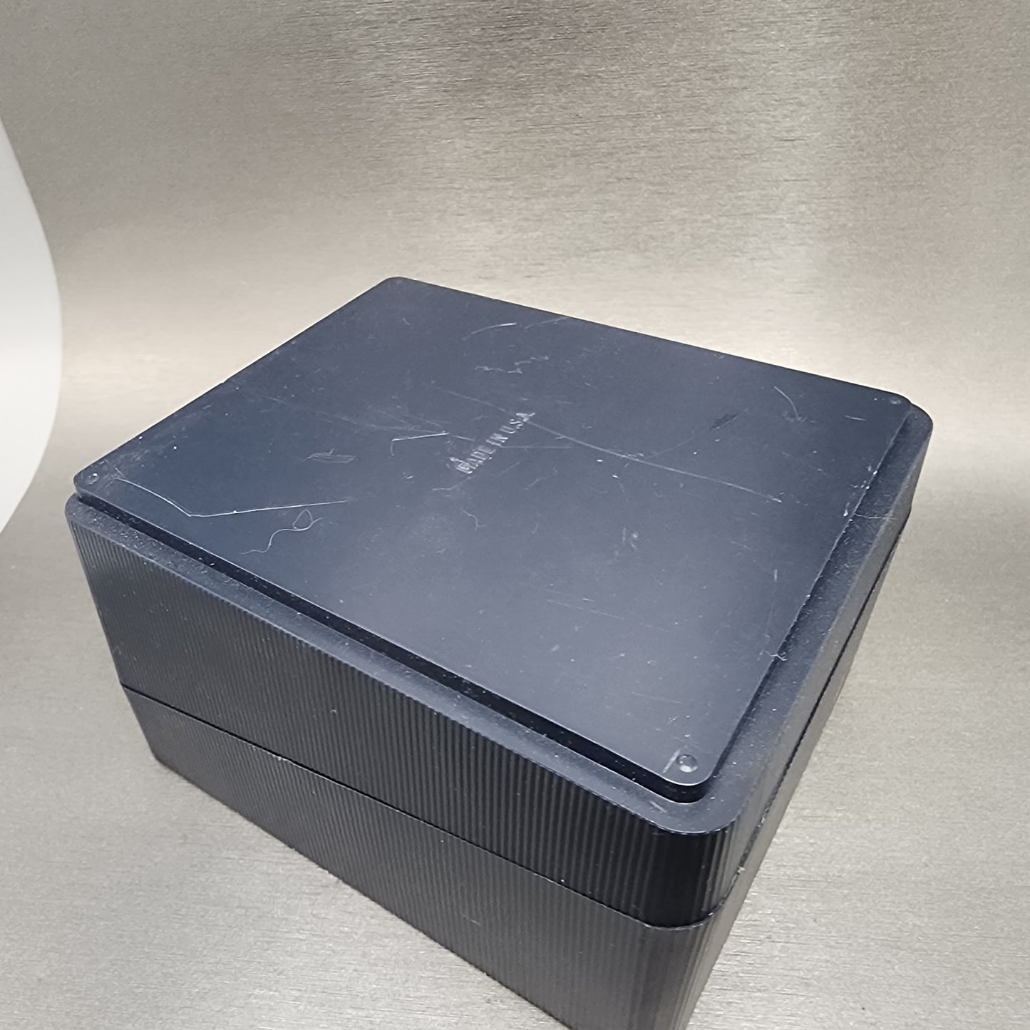 Longines Wittnauer Watch Box Blue Plastic Orange Interior Vintage7
