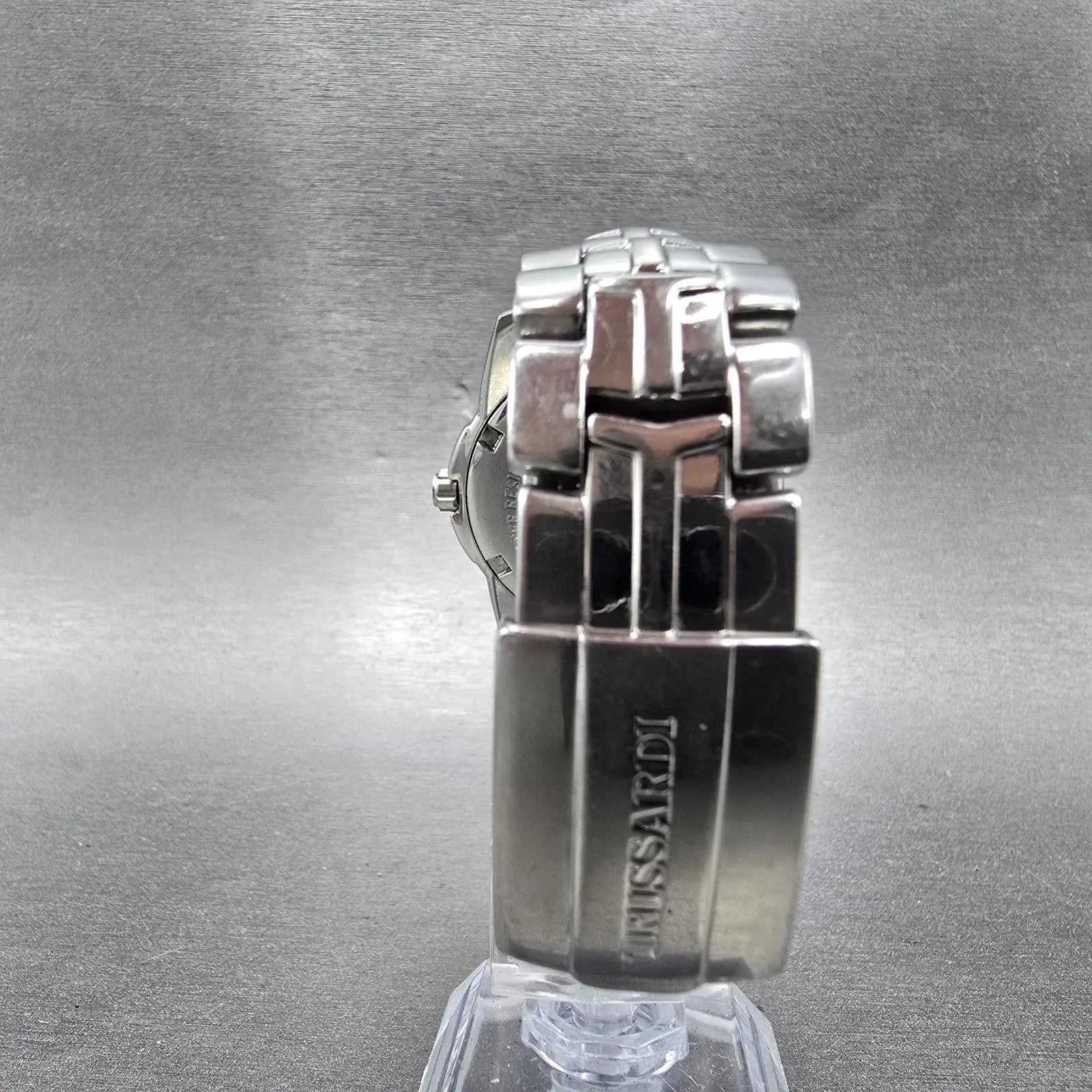 Trussardi Sport Watch Men 36mm Blue Dial Silver Tone Daydate Round New Battery9