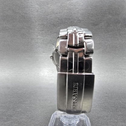 Trussardi Sport Watch Men 36mm Blue Dial Silver Tone Daydate Round New Battery9
