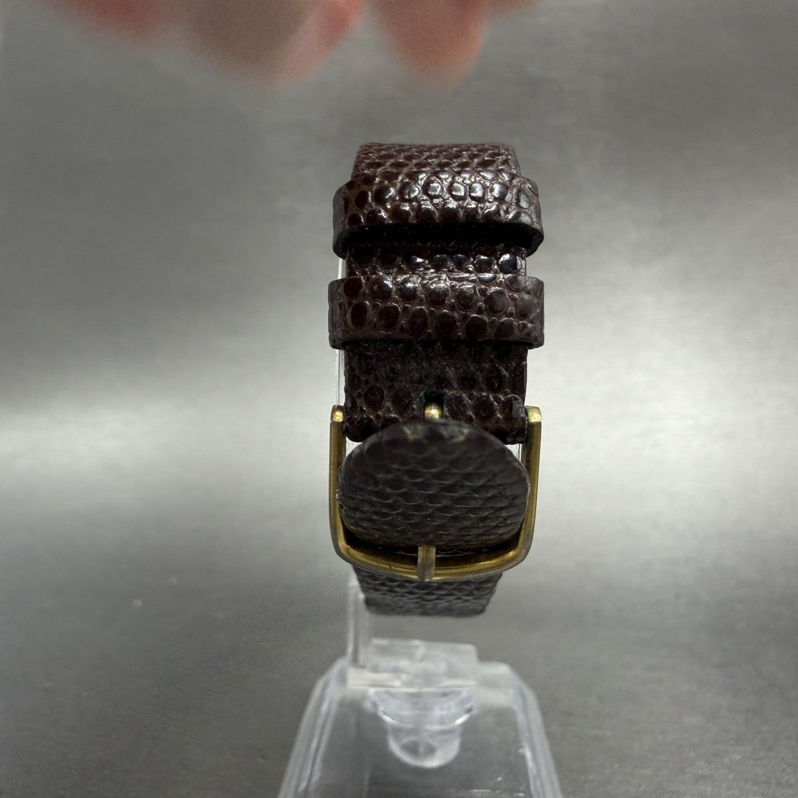 Seiko Tank Watch Men 26mm Brown Dial Gold Tone Hexagon 5P30-5079 PARTS8