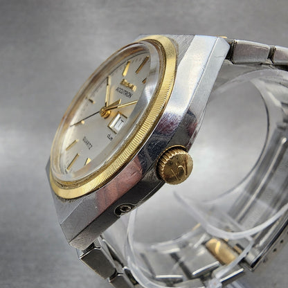 Bulova Accutron Quartz Watch Men 37mm Silver Dial Two Tone DualDay New Battery2