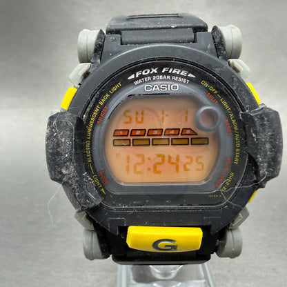 Casio G-Shock DW-002 Watch Men 48mm Digital Black Yellow Round Fox Fire New Batt0