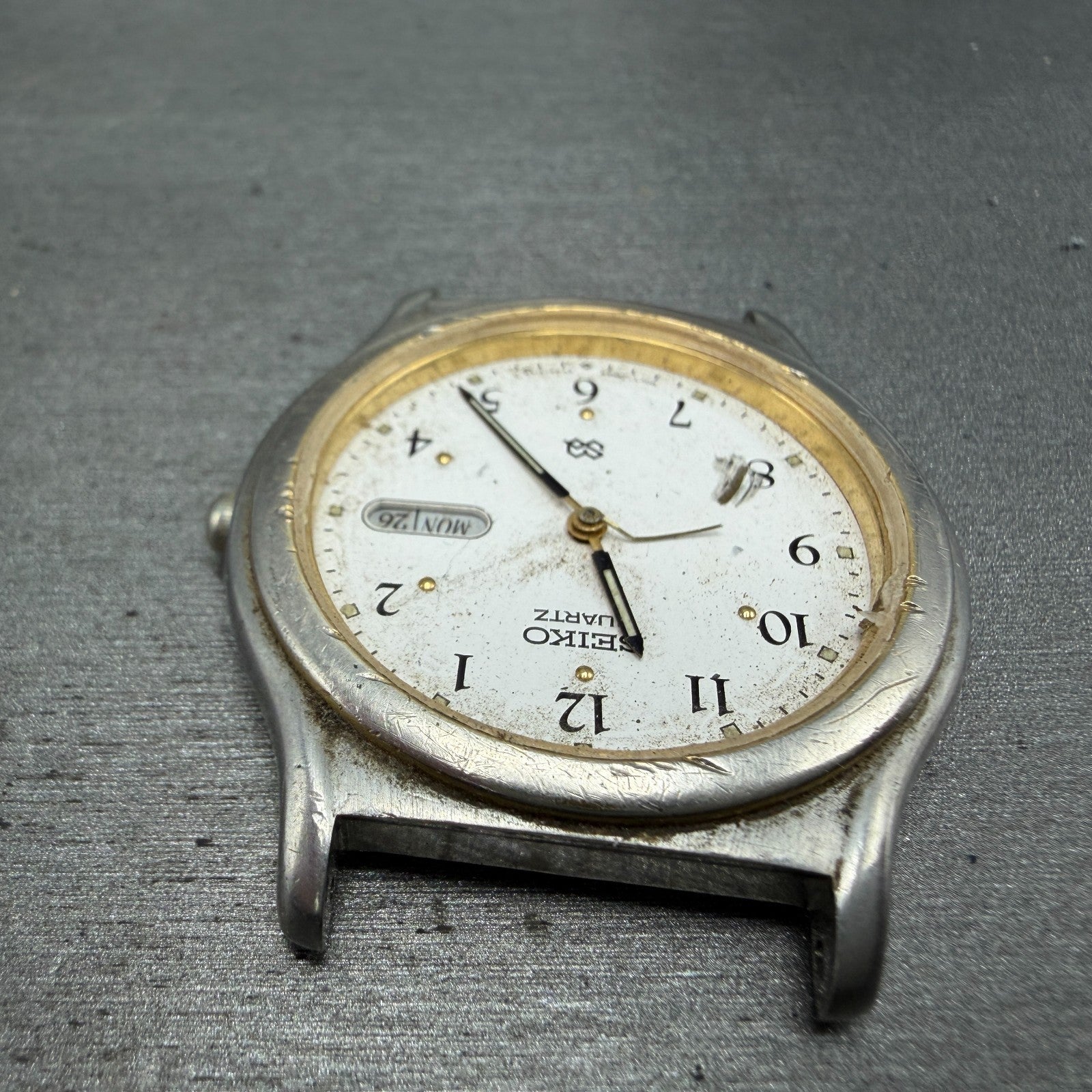 Seiko SQ Watch Men 36mm White Dial Silver Tone Dadyate 5Y23-7089 PARTS5