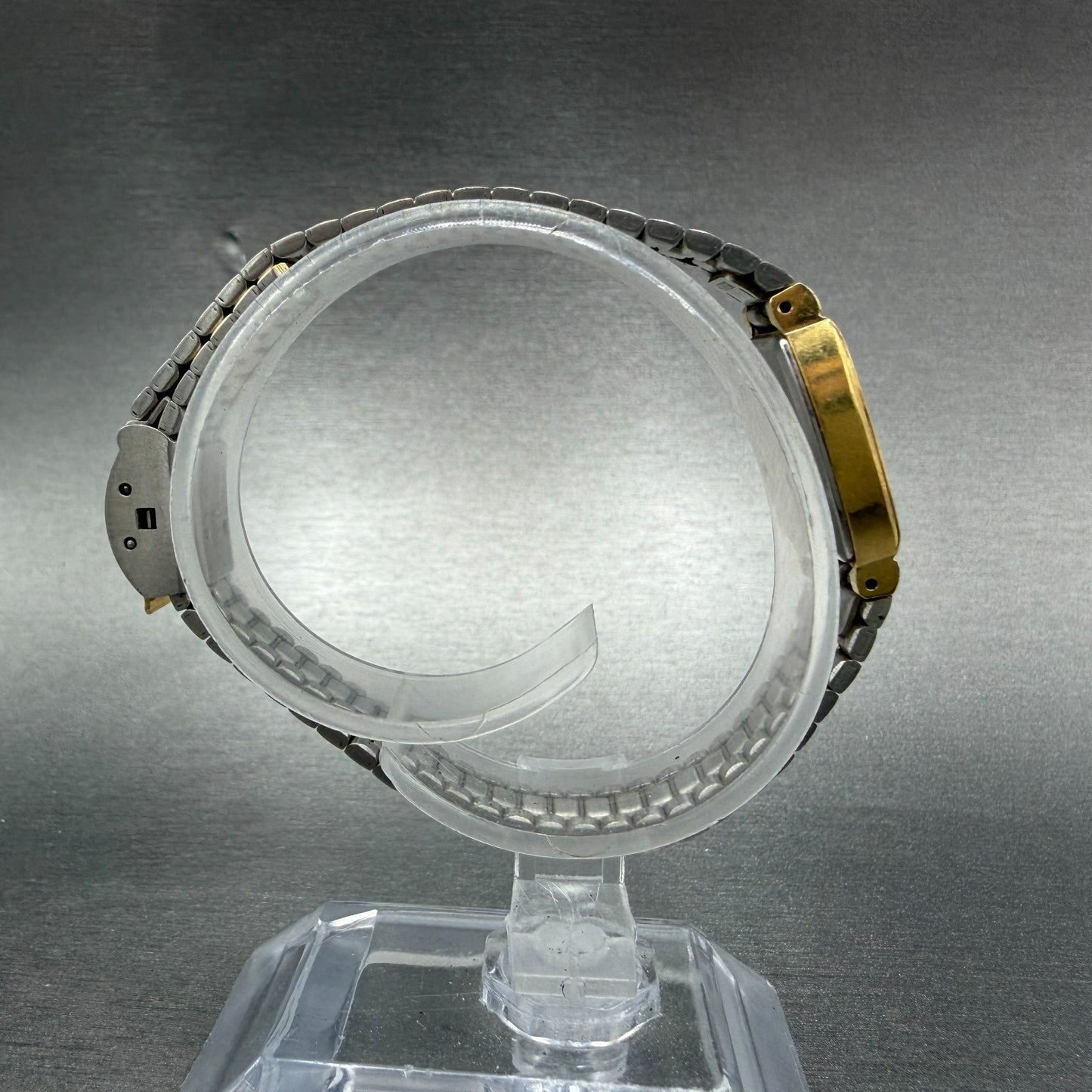 Seiko Tank Watch Women 16mm Champagne Dial Gold Tone 2C20-5969 New Battery8