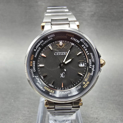 Citizen XC Atomic Solar Watch Women 29mm Black Dial Two Tone Date Round PARTS0