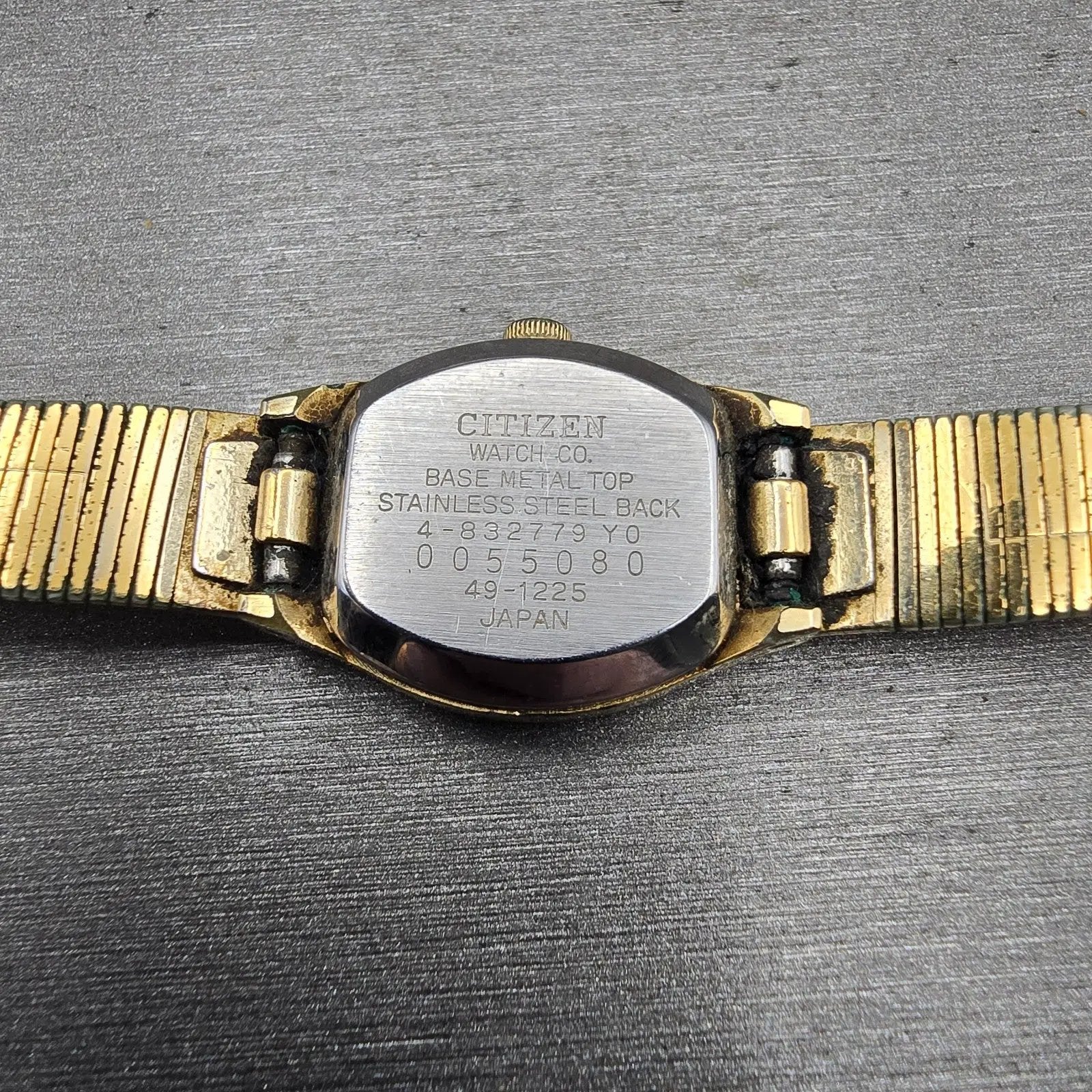 Citizen CQ Watch Women 18mm Gold Dial Gold Tone Round 4-832779 New Battery VTG12