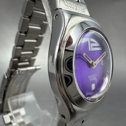 Swatch Irony Lady Ardency Watch Women 25mm Purple Dial Steel Round YSS146 Newbat3