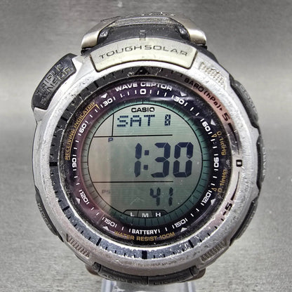 Casio Pro Trek PAW-1300 Watch Men 47mm Black Solar Triple Sensor Alarm Round0