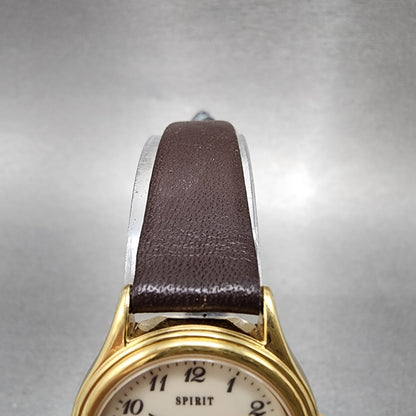 Seiko Spirit Watch Women 24mm White Dial Gold Tone 4n210540 New Battery4