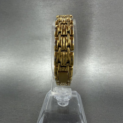 Seiko Tank Watch Women 14mm Champagne Dial Gold Tone 2E207191 New Battery7