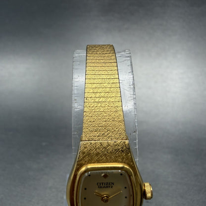 Citizen CQ Watch Women 17mm Champagne Dial Gold Tone 3220-324099 New Battery4
