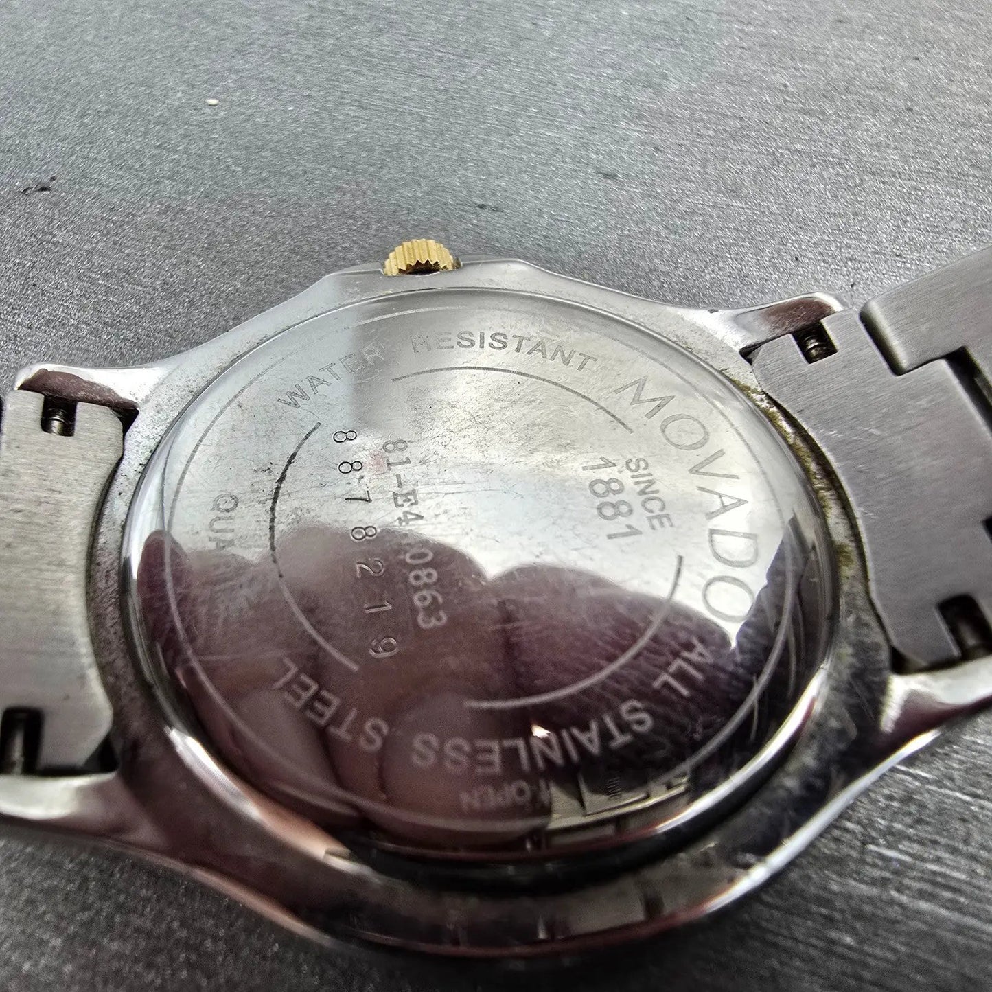 Movado Museum Watch Men 34mm Black Dial Two Tone Round 81-E4-0863 New Battery NR9