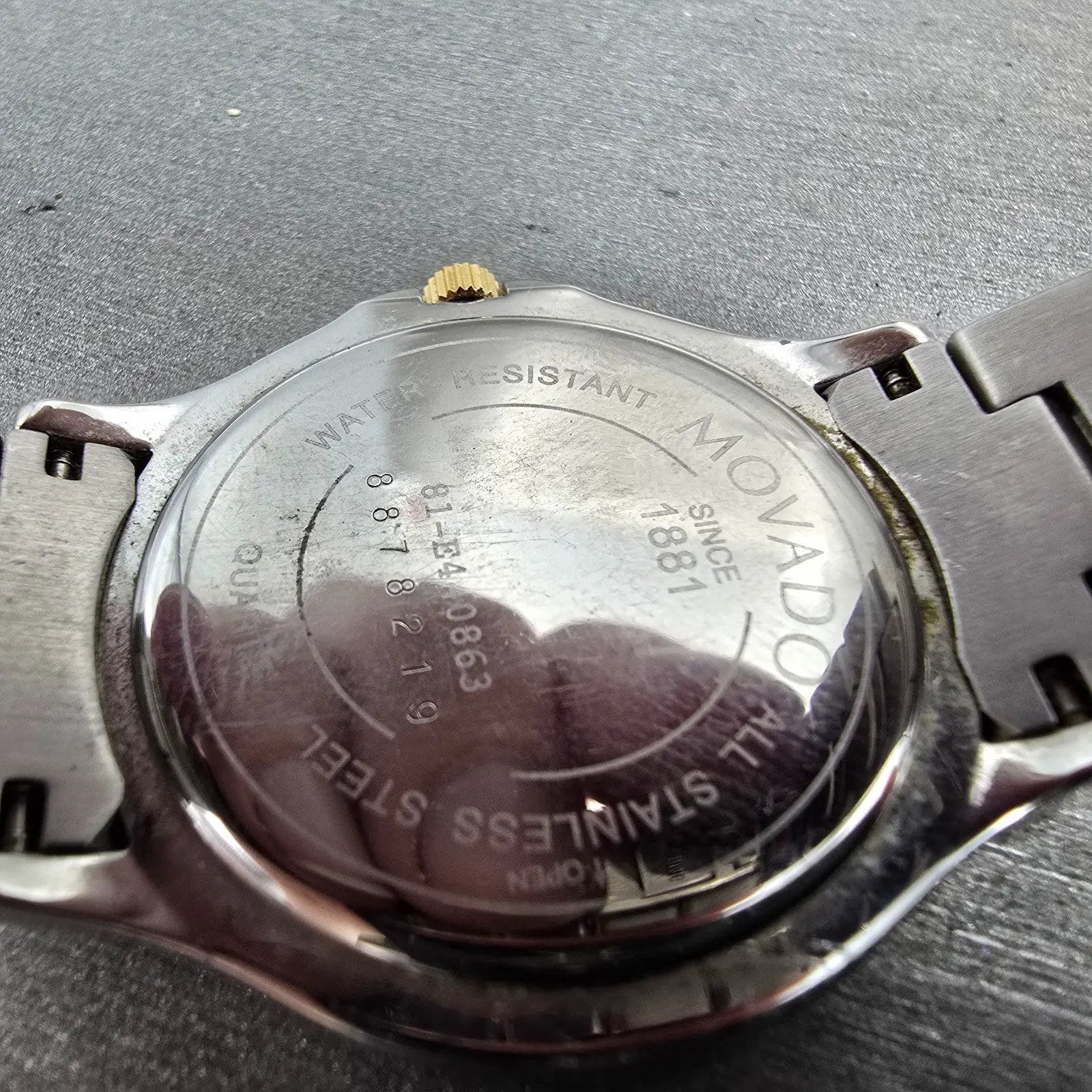 Movado Museum Watch Men 34mm Black Dial Two Tone Round 81-E4-0863 New Battery NR9