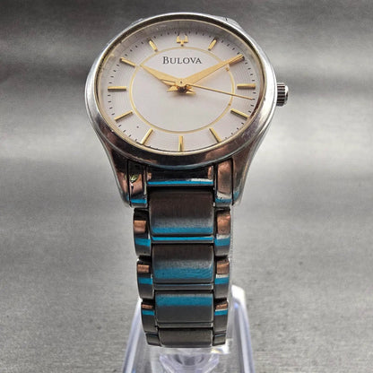 Bulova Watch Women 28mm Silver Dial Silver Tone Round 96L175 New Battery5