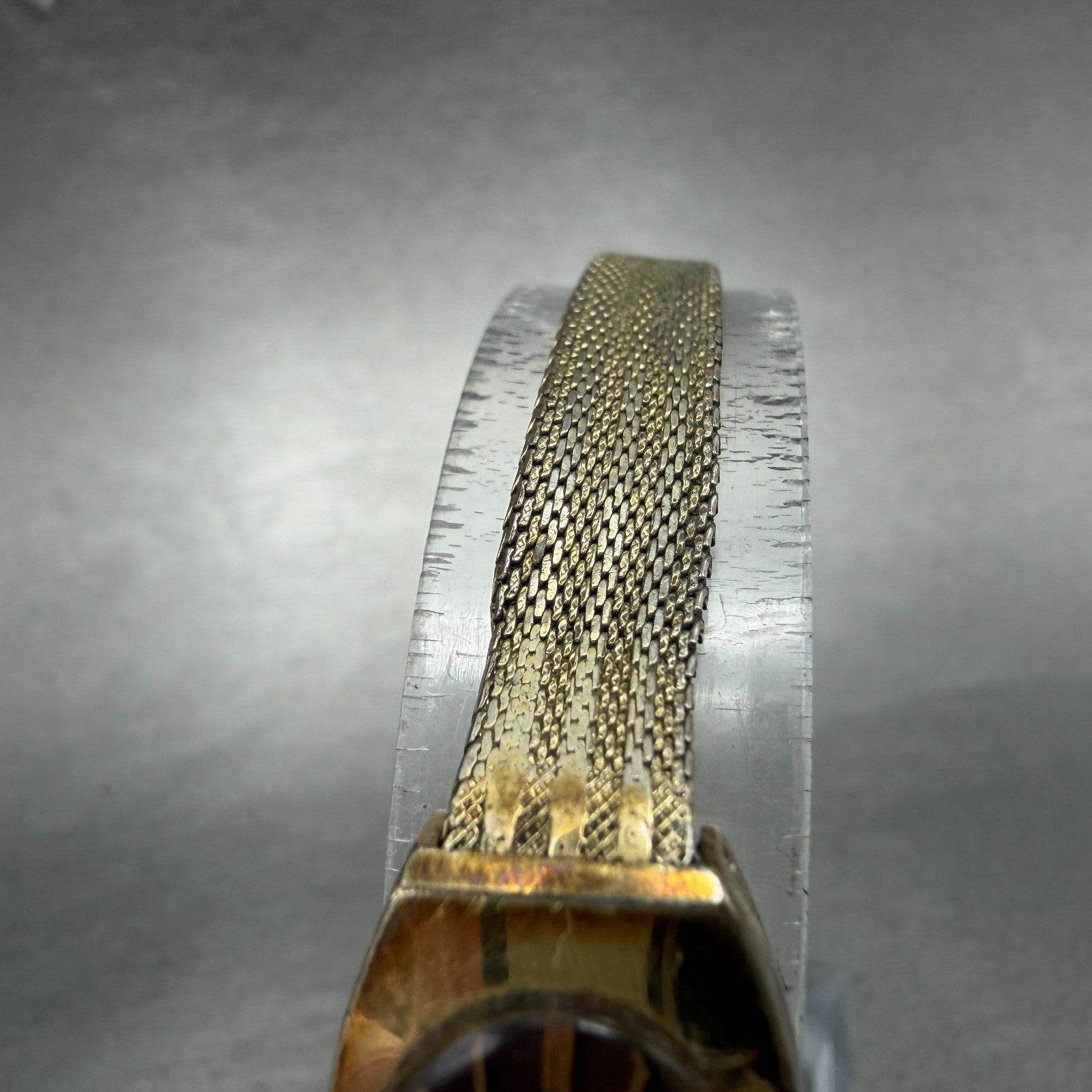 Seiko Watch Women 15mm Brown Dial Gold Tone Manual Wind Rectangle 11-7039 Runs 04