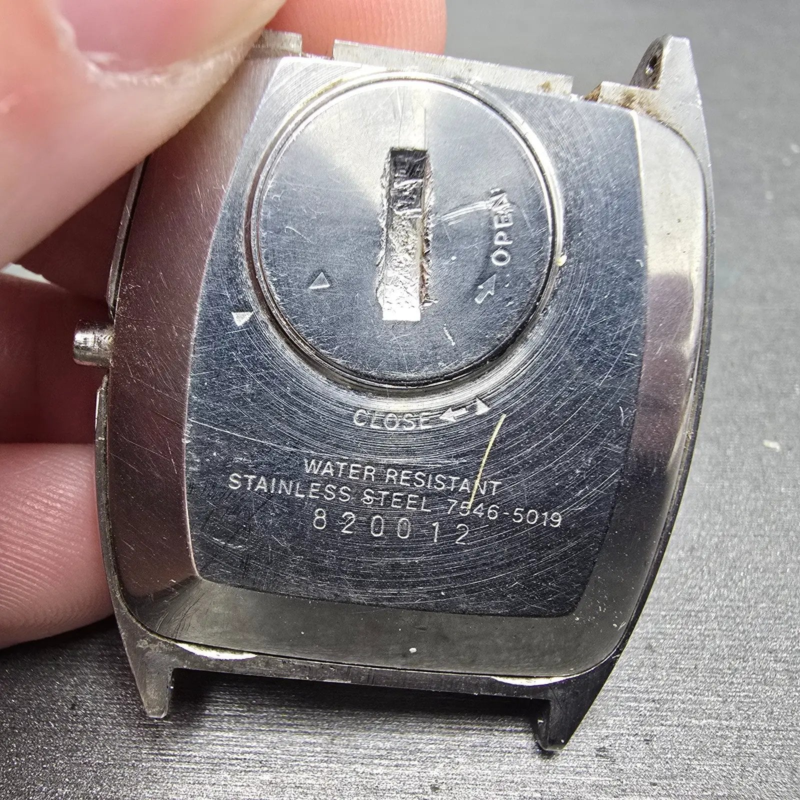 Seiko SQ Watch Men 34mm Purple Dial Silver Tone Daydate 7546-5019 PARTS Vintage7