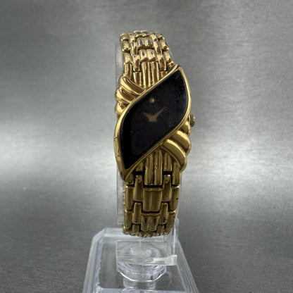 Seiko Watch Women 16mm Black Dial Gold Tone Vintage 4N00-6411 New Battery5