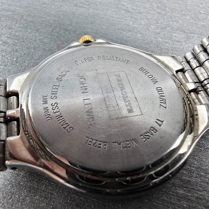 Bulova Watch Men 34mm White Dial Two Tone Daydate 98C02 Round VTG PARTS10