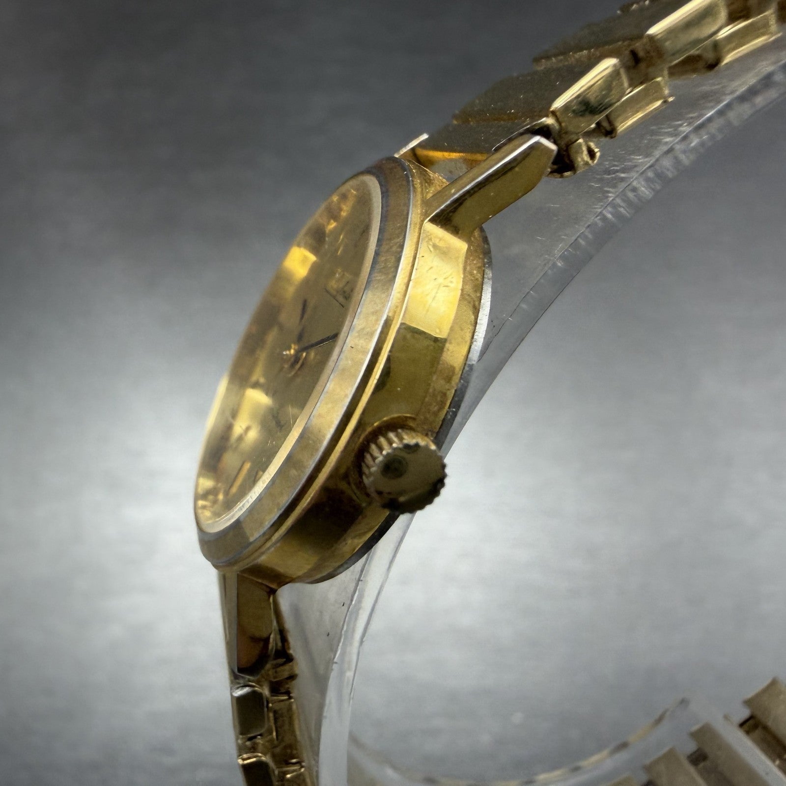 Lucien Piccard Dufonte Watch Women 24mm Gold Dial Gold Tone Round New Battery2
