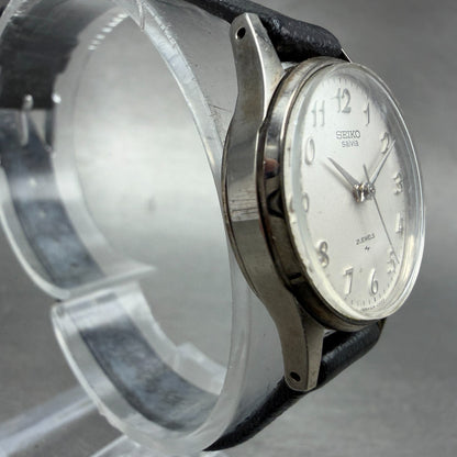 Seiko Watch Women 23mm White Dial Silver Tone Manual Wind 1104-0031 Runs NHJ3