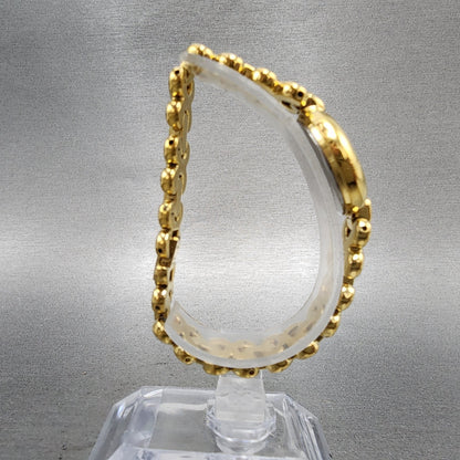 ESQ Watch Women 23mm Gold Dial Gold Tone Round 100511 New Battery8