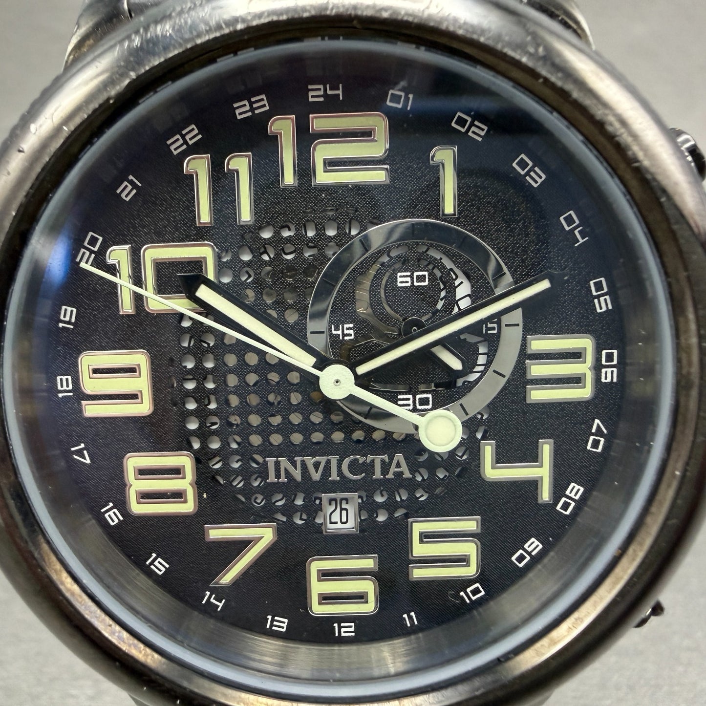 Invicta Russian Diver GMT Watch Men 52mm Black Dial Black Tone Date 5861 New Bat1
