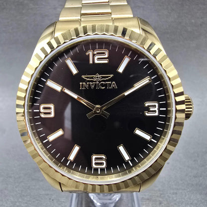 Invicta Specialty Watch Men 43mm Black Dial Gold Tone Round 4960 New Battery0