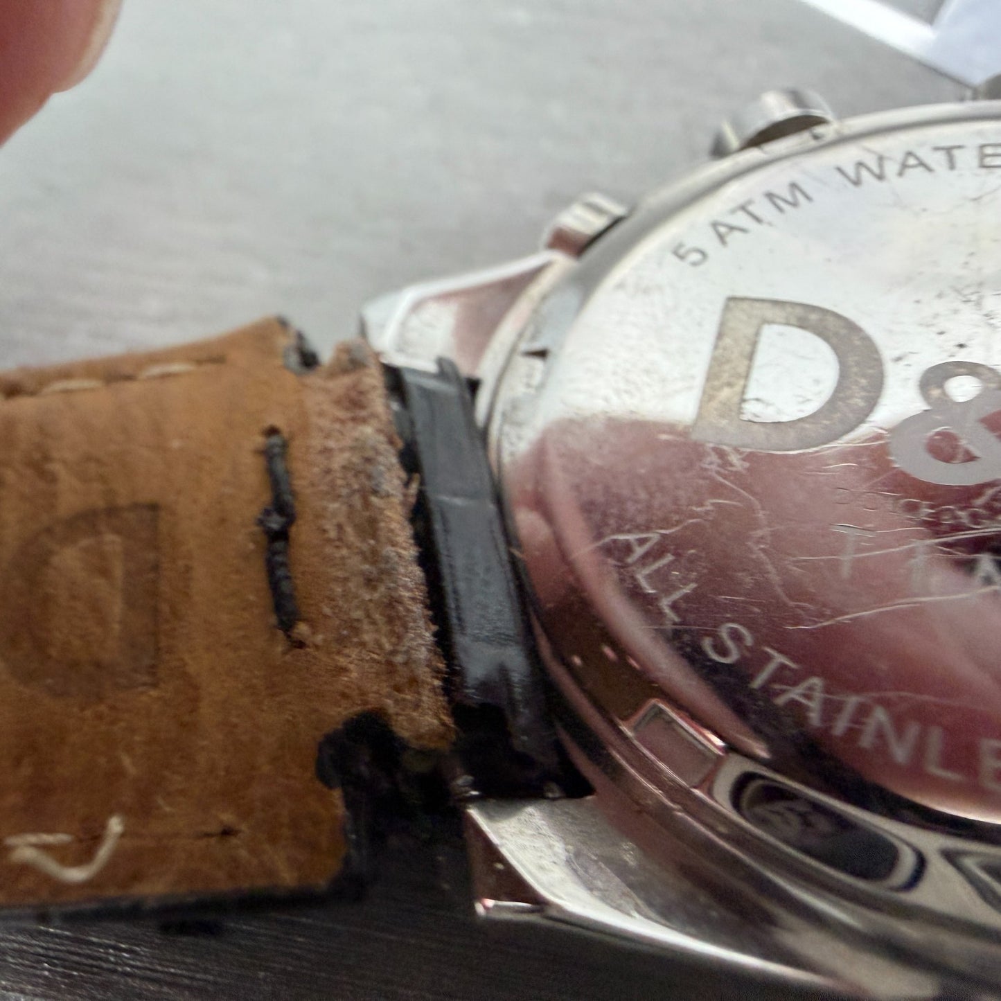 Dolce & Gabana Chrono Watch Men 38mm Black Dial Steel Date Round READ!! New Batt10