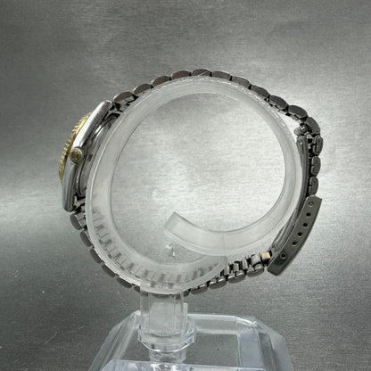 Seiko SQ Watch Women 24mm White Dial Two Tone Daydate Round 3E23-0A60 New Batt6