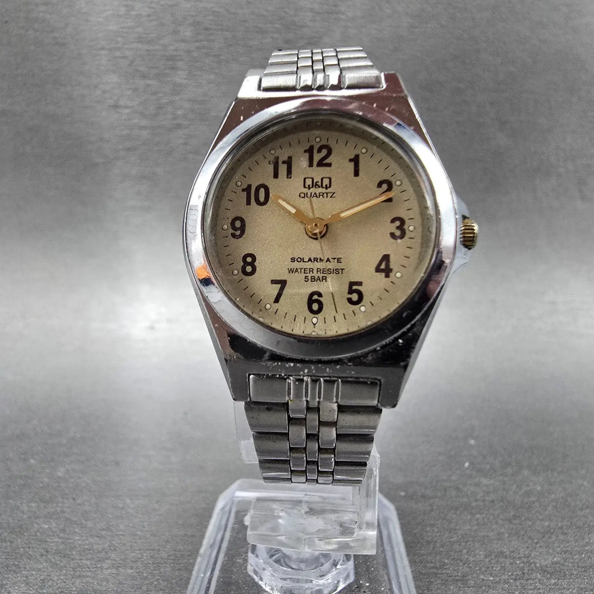 Citizen Q&Q Solarmate Watch Women 27mm Cream Dial Silver Round EL31 Works5